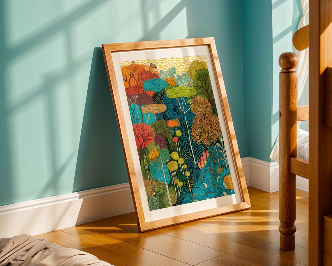 Colorful Abstract Forest Canopy Textured Modern Nature Poster - Image 5