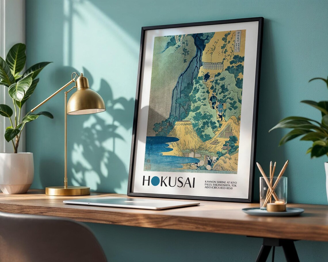 Katsushika Hokusai, Kannon Shrine At Kiyo Falls Art Print - Image 2