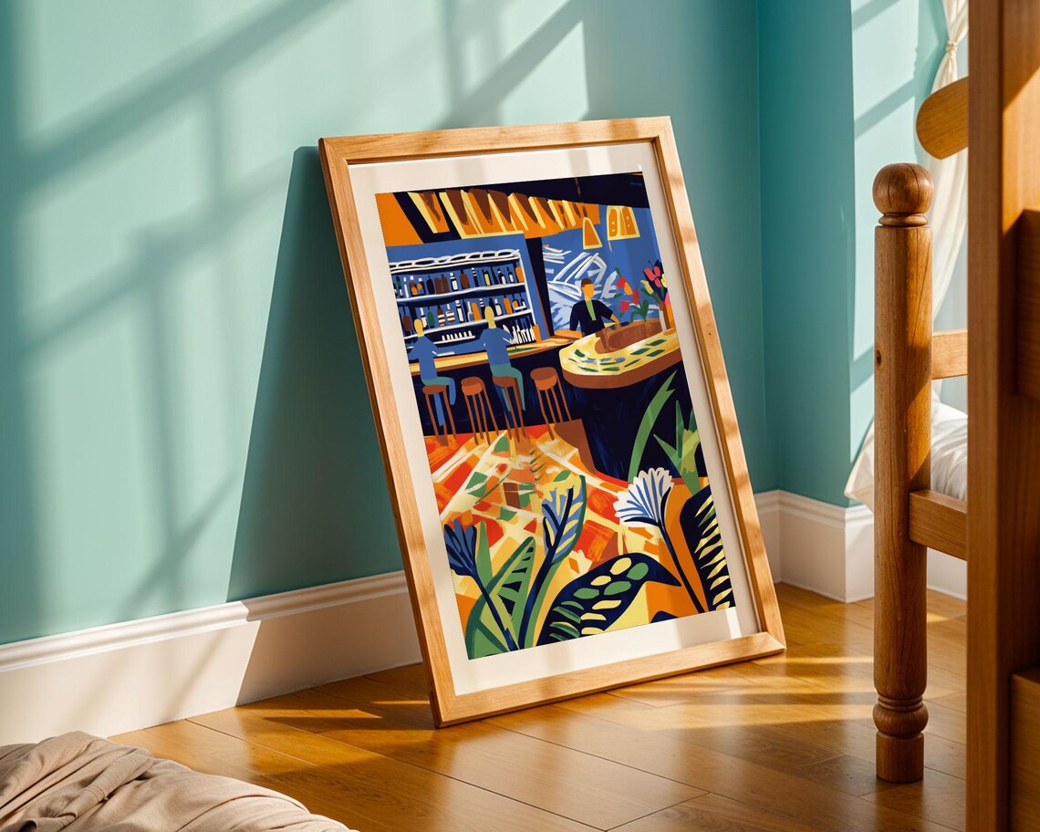 Abstract Jazz And Cafe, Modern Cozy Feeling Poster - Image 3