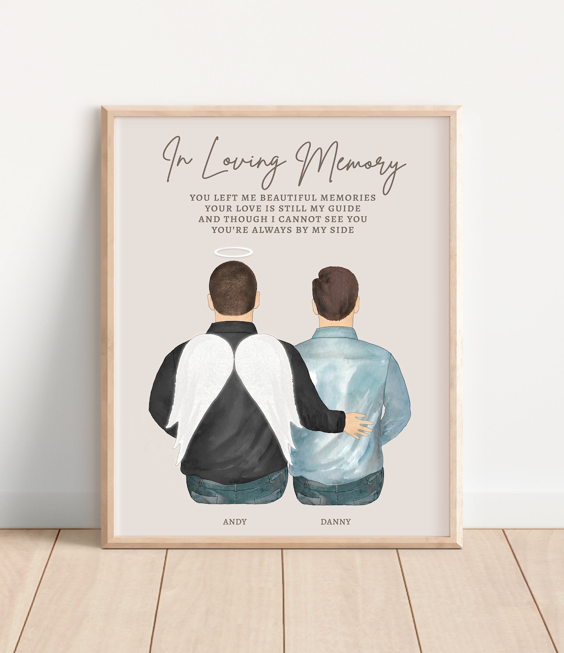 Personalized Cousin Memorial Portrait Art Print