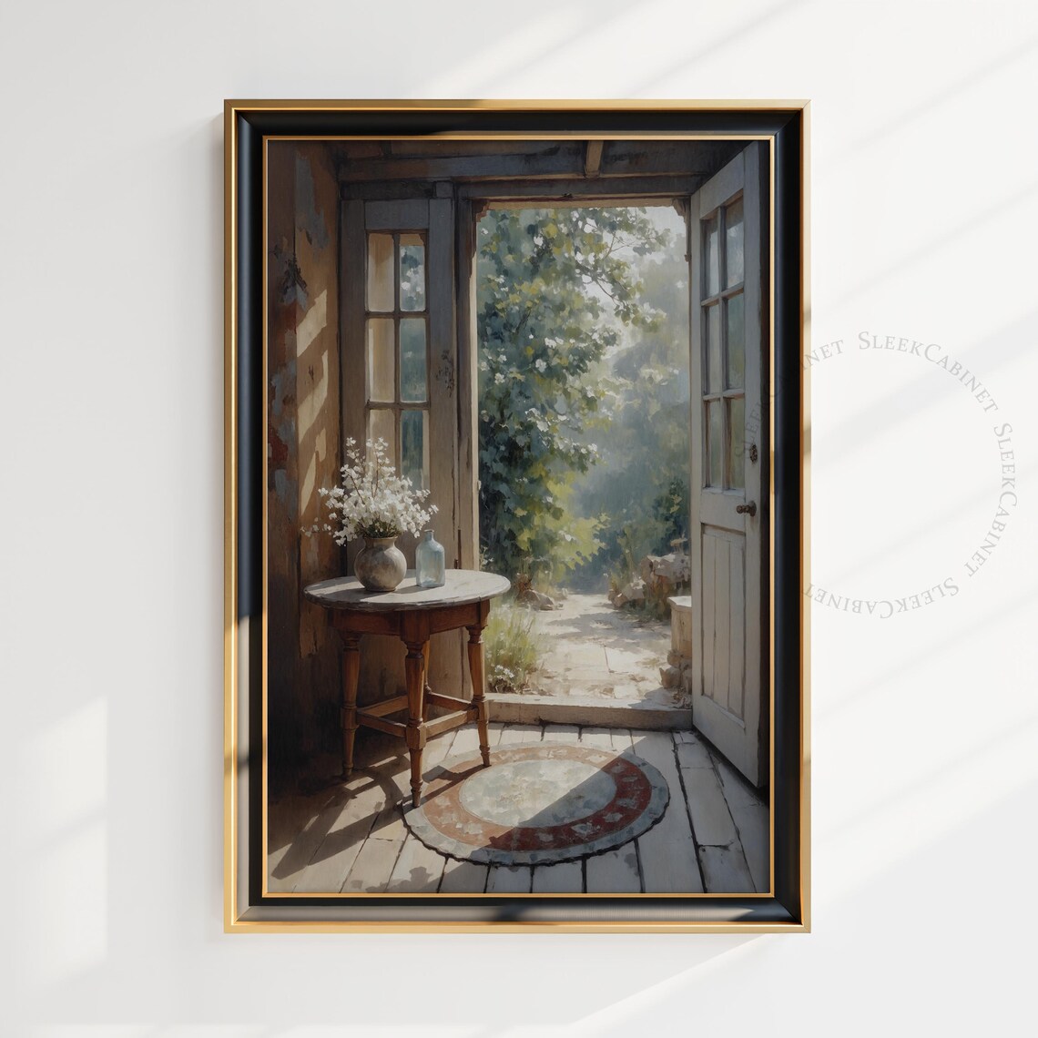 Rustic Cottage Doorway Art Print, Vintage French Country