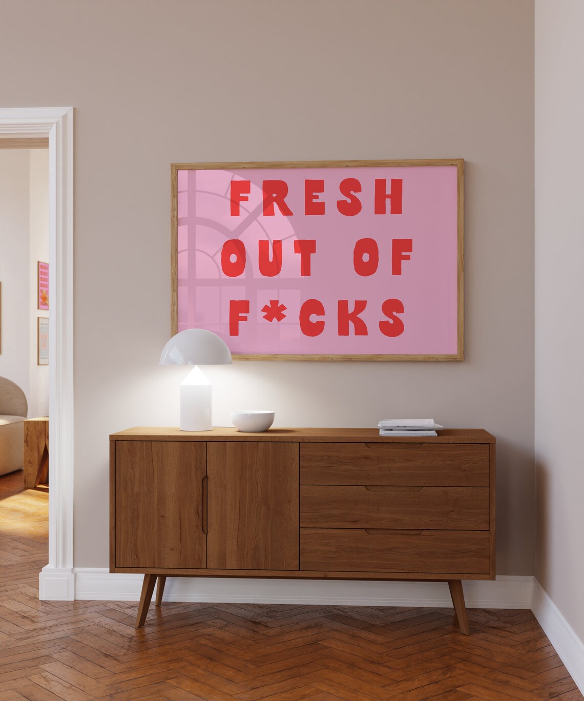 Fresh Out Of Fcks Quirky Typography Art Print - Image 4