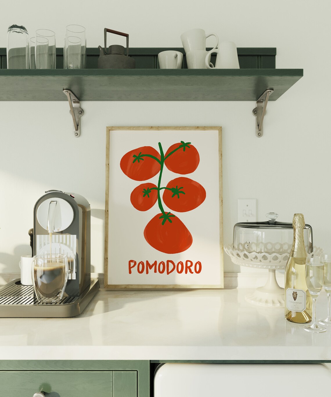 Pomodoro Tomato Art Print, Cute Kitchen Decor - Image 5