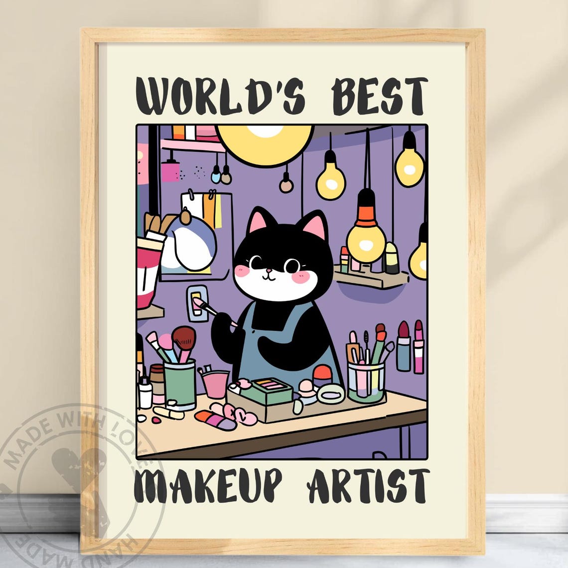 World's Best Makeup Artist Cat Vanity Beauty Studio Funny Gift Poster