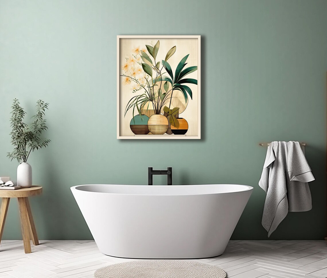 Boho Earthtones Potted Plants, Bedroom Art Print - Image 2