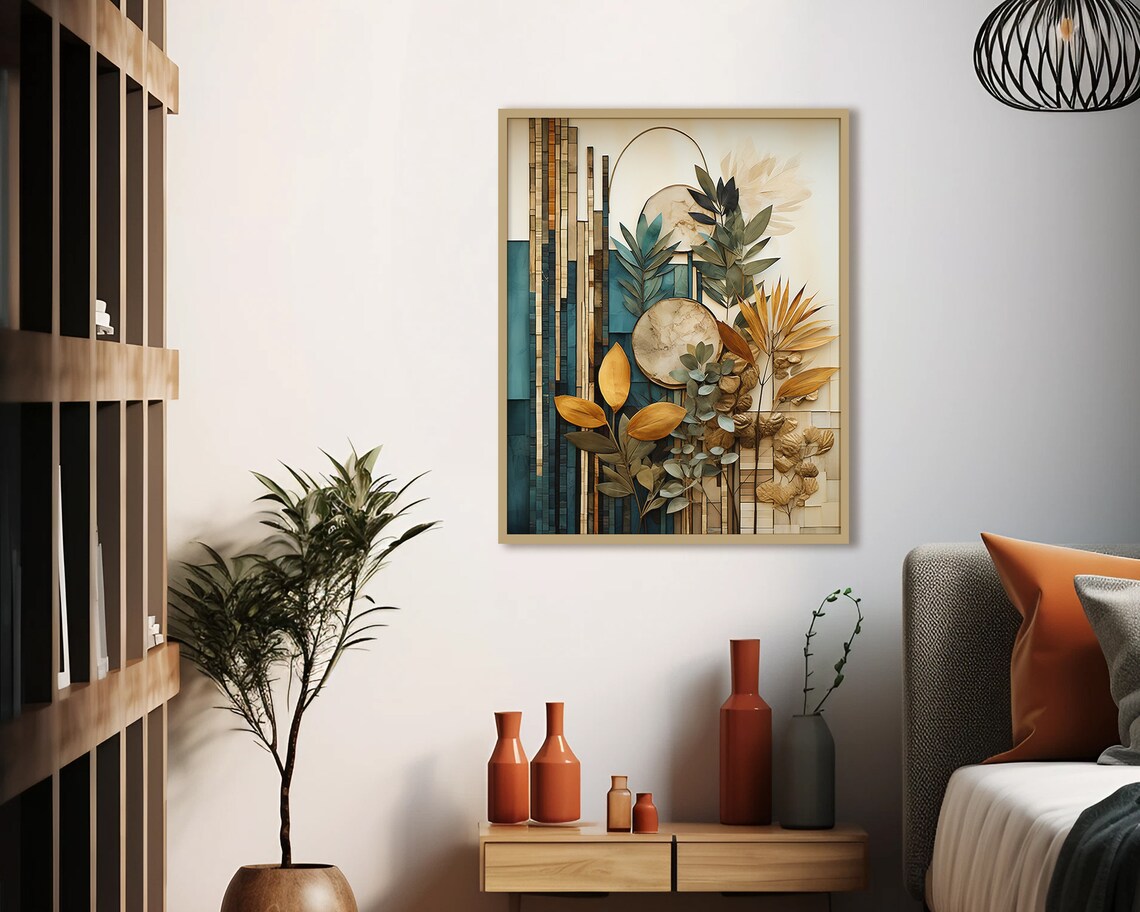 Boho Botanical Print, Earth Tones Wall Art Print - Image 2
