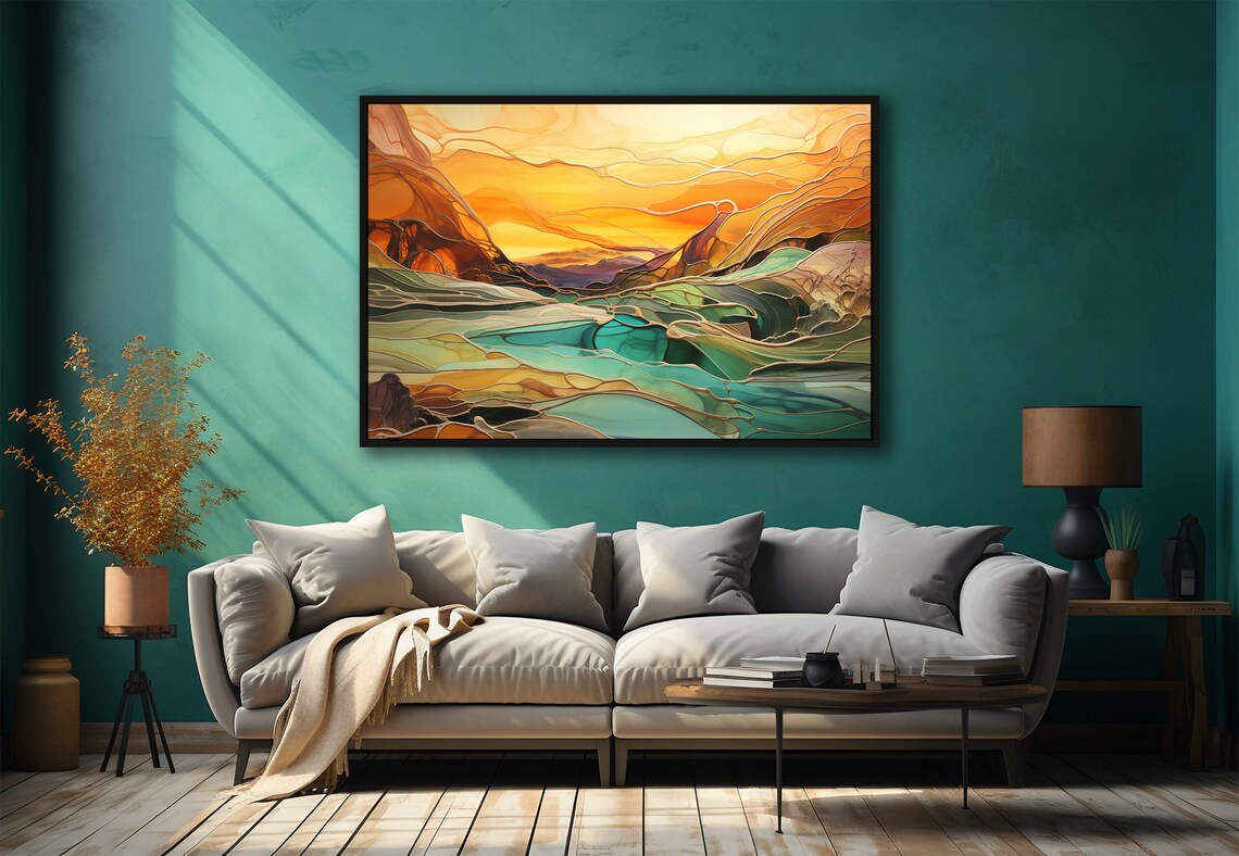 Abstract Landscape Poster, Nature Inspired Modern Art - Image 4