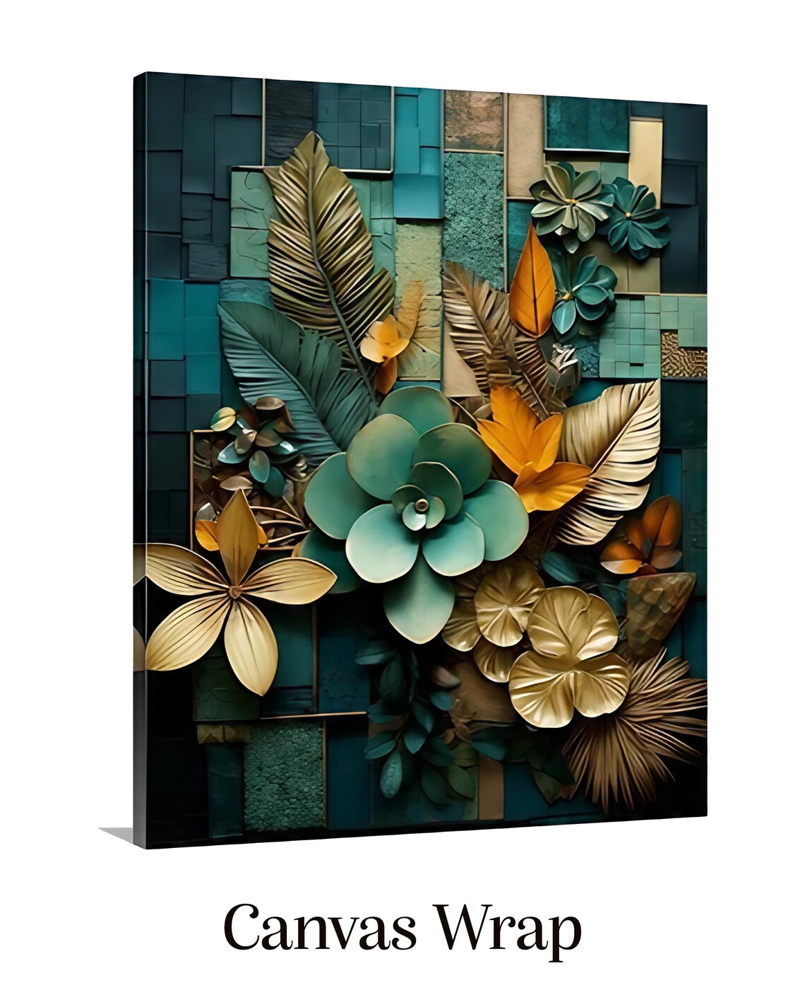 Boho Botanical Floral Art Print, Organic Textures - Image 2