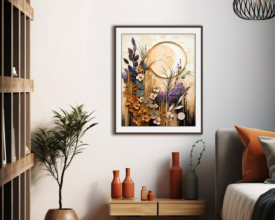 Boho Botanical Abstract Floral Bedroom Poster Print - Image 4