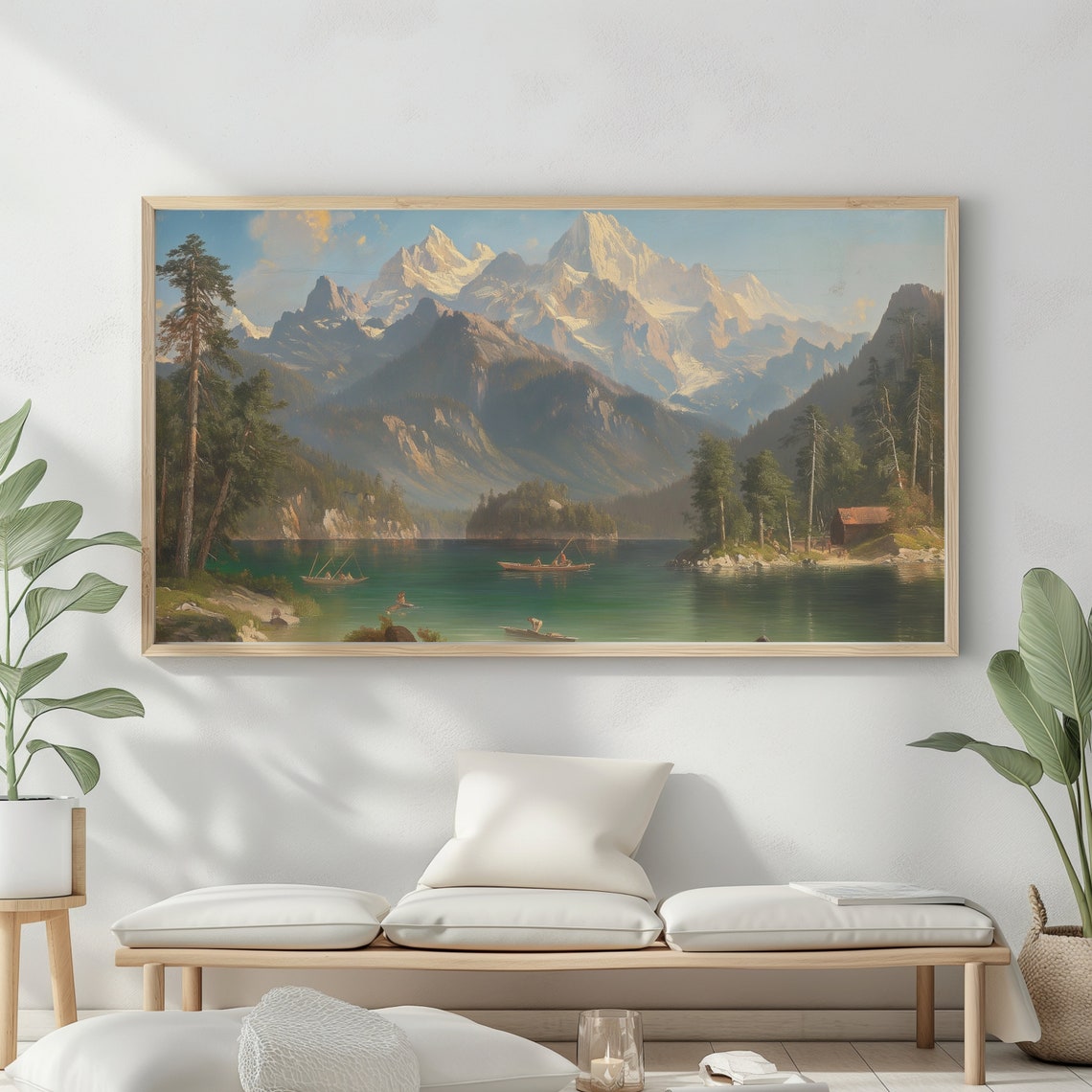Mountain Landscape Frame Tv Art Vintage Rustic Scenery Oil Painting Farmhouse Decor Nature Wall Art Instant - Image 2