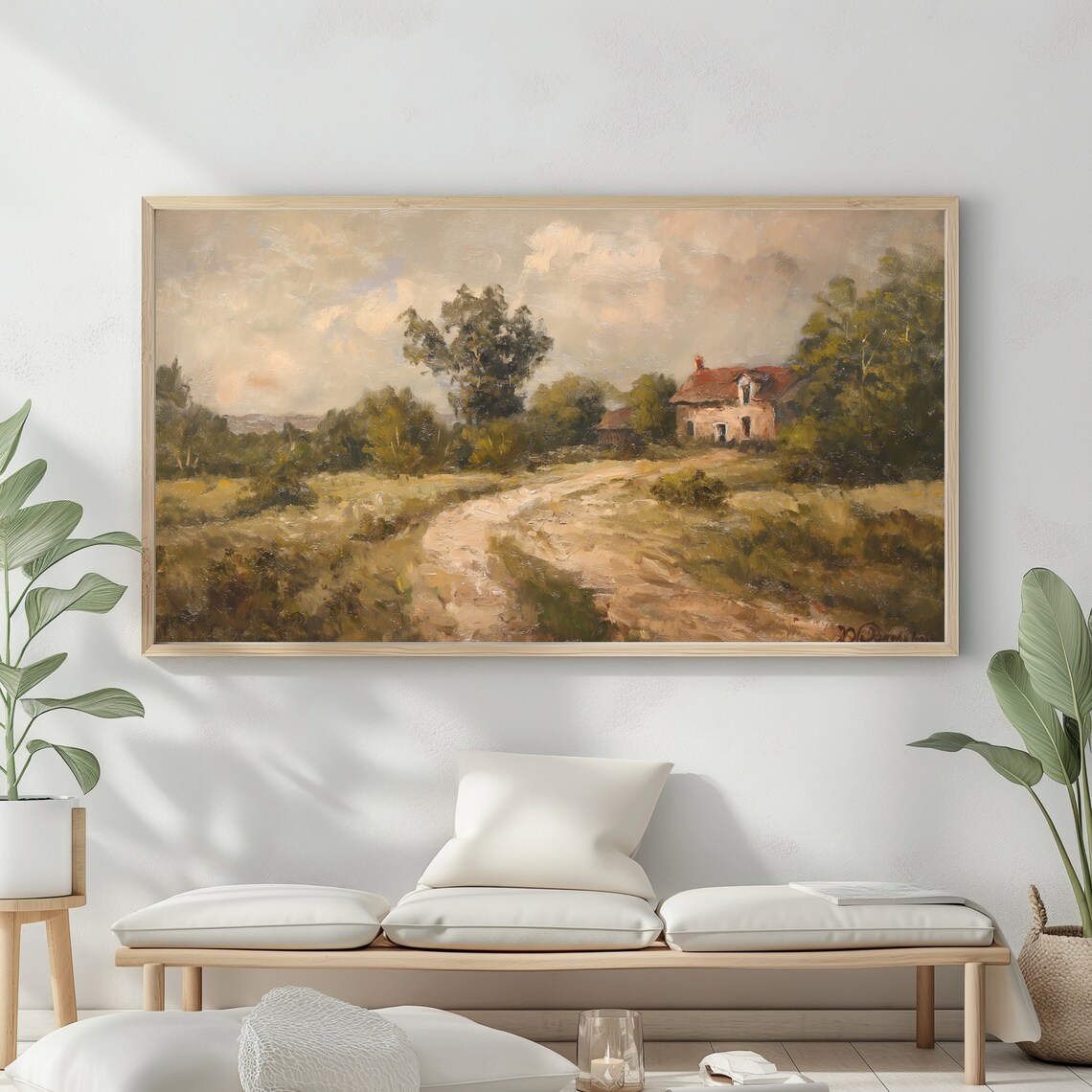 Summer Farmhouse Dirt Road Golden Fields Vintage Countryside Poster - Image 2