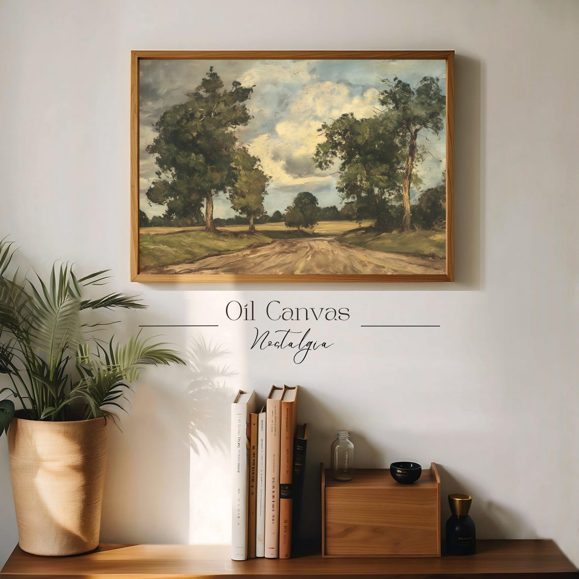 Autumn Landscape Wall Art Rustic Country Decor Moody Muted Colours Oil Painting - Image 3