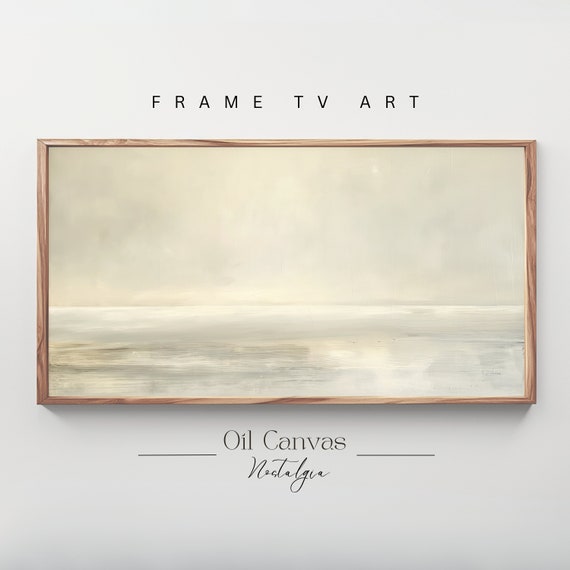 Frame Tv Art Moody Abstract Oil Painting Minimalist Earth Tone Decor Rustic Wall Art
