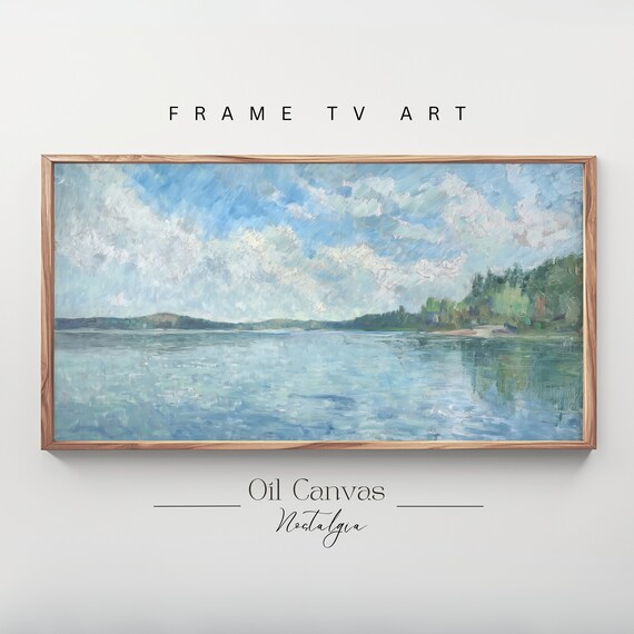 Frame Tv Art Summer Sea Art Oil Painting Ocean Frame Tv Art Costal Landscape Blue Nautical Seascape Vintage