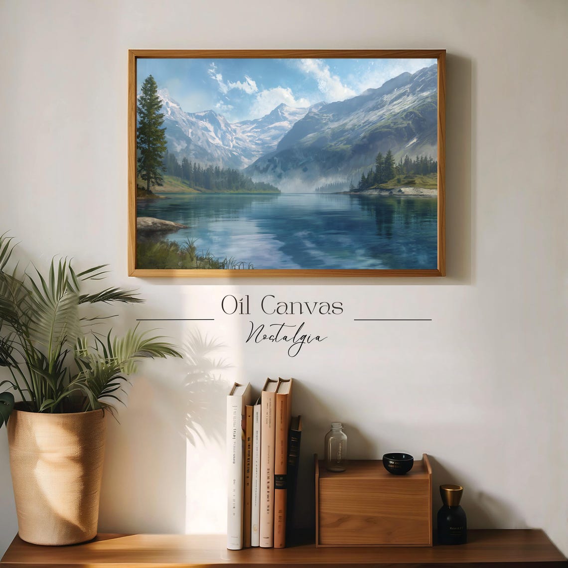 Mountain Landscape Wall Art Vintage Rustic Scenery Oil Painting Farmhouse Decor Nature Wall Art Instant - Image 3