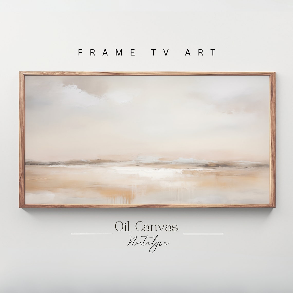 Frame Tv Art Moody Abstract Oil Painting Minimalist Earth Tone Decor Rustic Wall Art