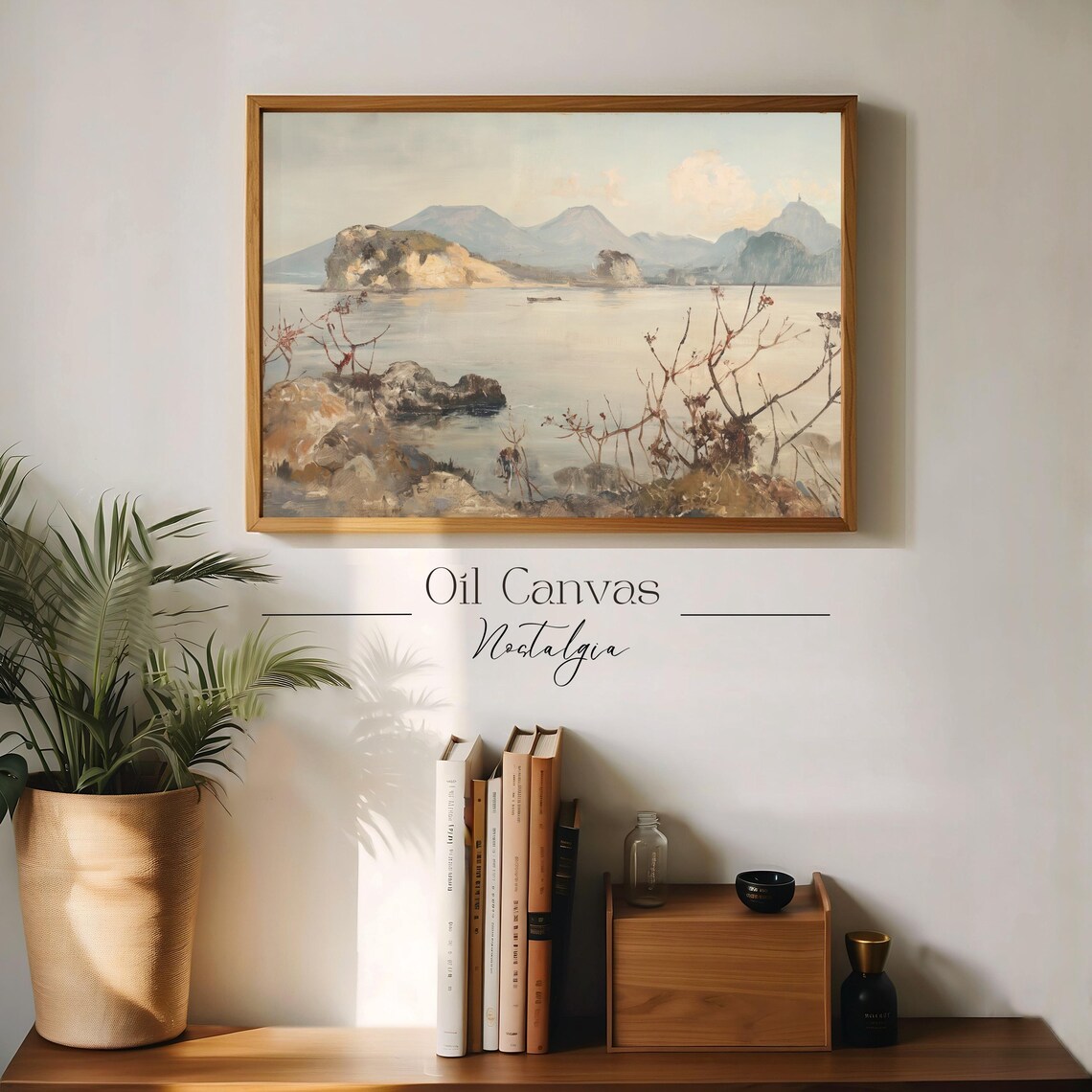 Wall Art Vintage Beach Oil Painting Summer Sea Art Ocean Decor Costal Landscape Blue Nautical Seascape - Image 3
