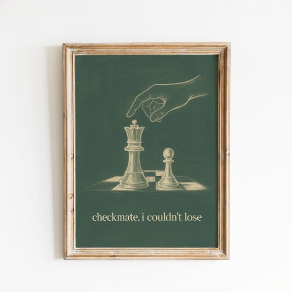 Checkmate Quote Poster Chess Lyric Wall Art