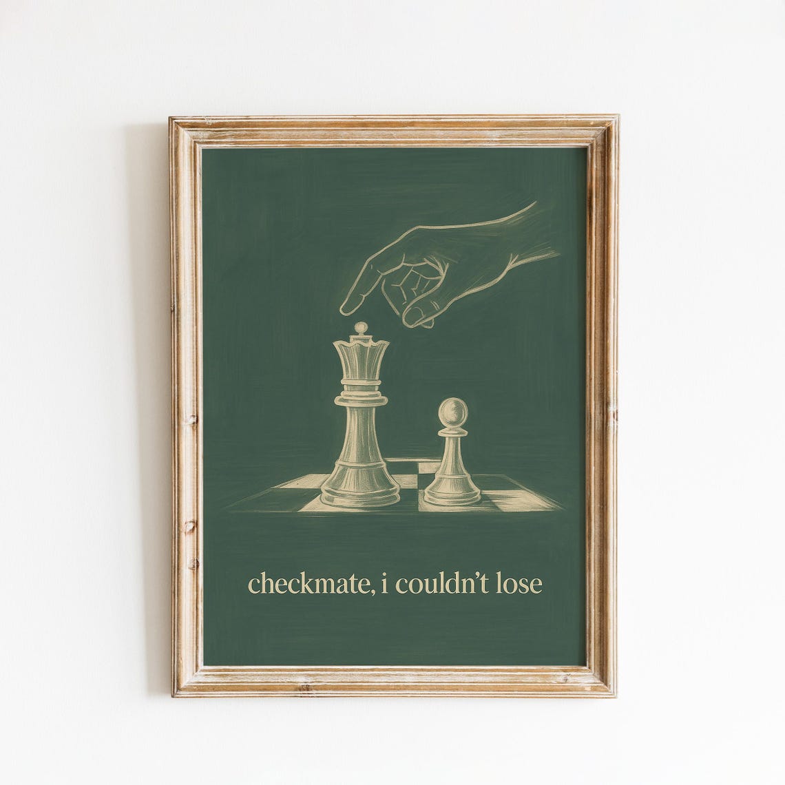 Checkmate I Couldn't Lose Lyric Poster Chess Queen Strategy Art