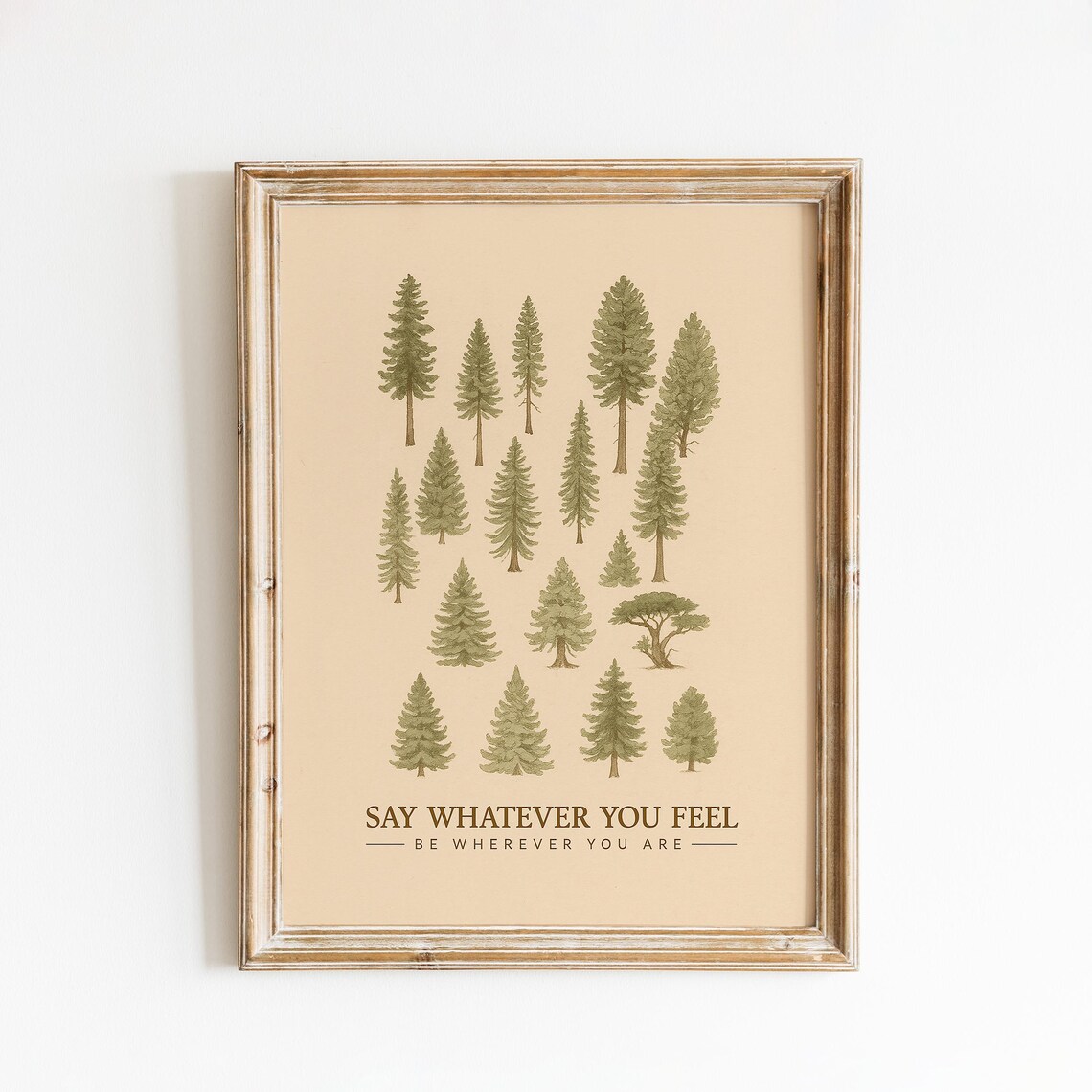 Say Whatever You Feel Forest Trees Lyric Quote Noah Kahan Print