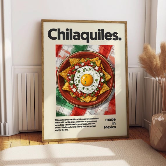 Chilaques Poster Food Kitchen Decor Print Mexican Wall Art Cuisine