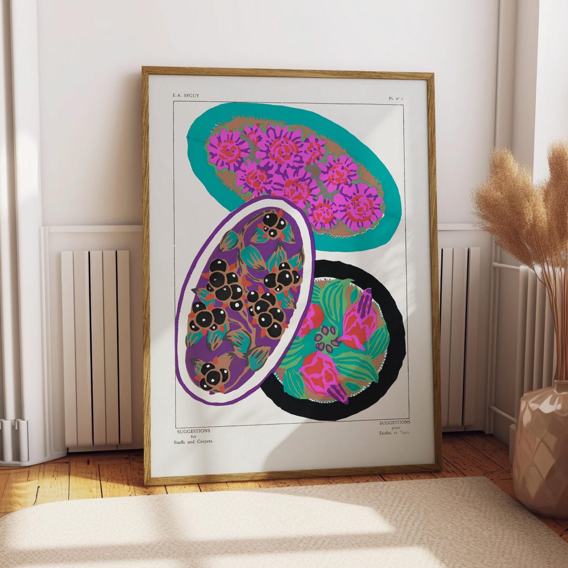 E A Seguy Vintage Botanical Pattern Plate Art Deco Style Poster