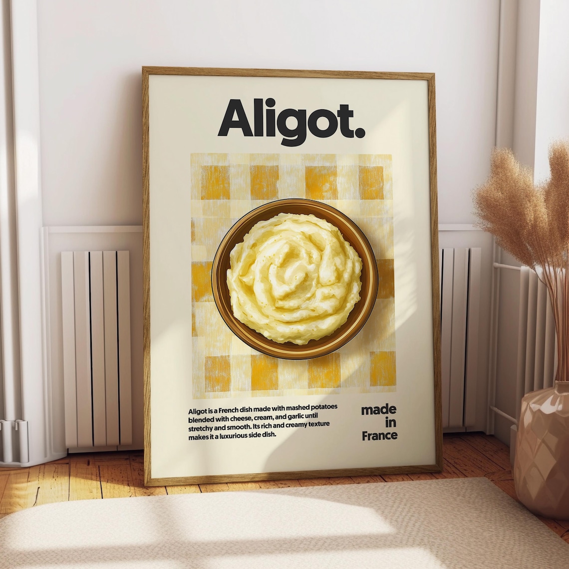 Aligot French Cheesy Mashed Potatoes Creamy Comfort Food Poster