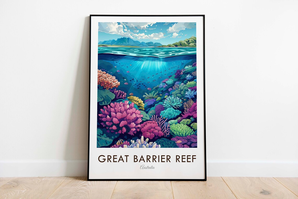 Great Barrier Reef Australia Coral Reef Underwater Scene Travel Poster - Image 3