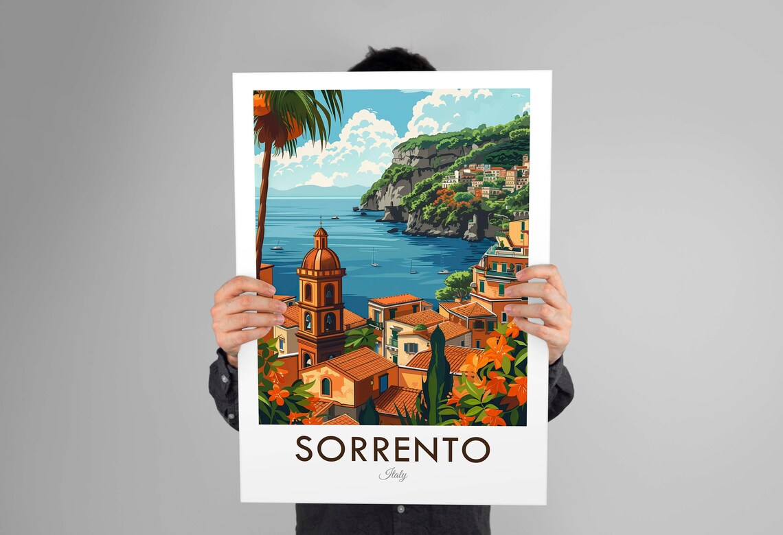 Sorrento Italy Amalfi Coast Cliffside Village Vintage Travel Poster - Image 3