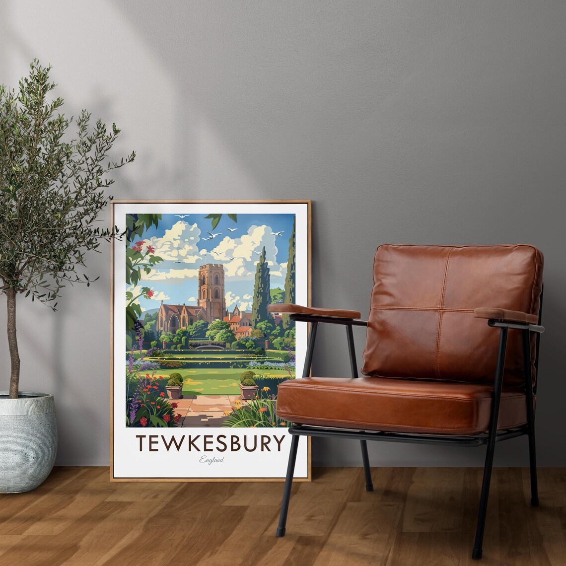 Tewkesbury England Vintage Style Travel Poster - Image 2