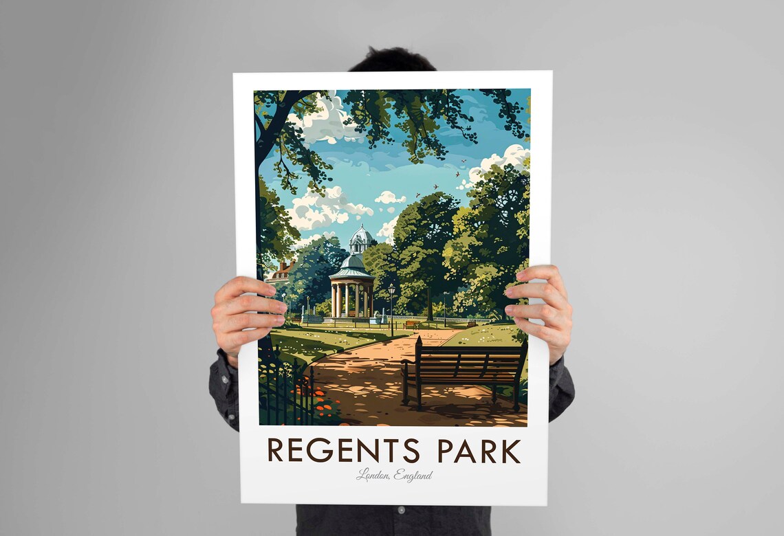 Regents Park London England Pavilion Gardens Bench Pathway Poster - Image 2