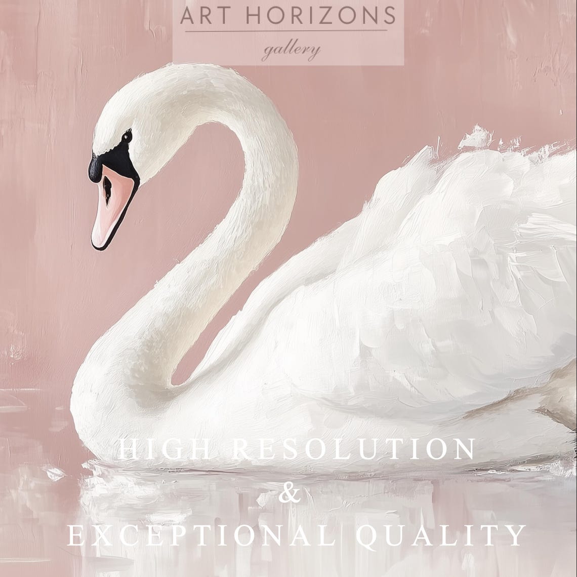 White Swan Blush Pink Background Soft Elegant Coquette Art Poster - Image 3