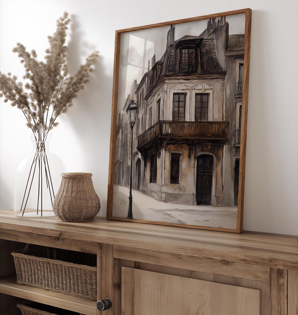 Rustic European Village Wall Art Vintage Country Oil Painting Home Decor Antique Street Print Old Town Cityscape Wall Art A284 - Image 4