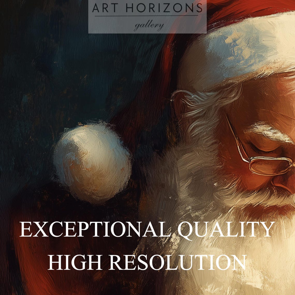 Santa Claus Writing Wish Book Warm Candle Glow Moody Christmas Poster - Image 3