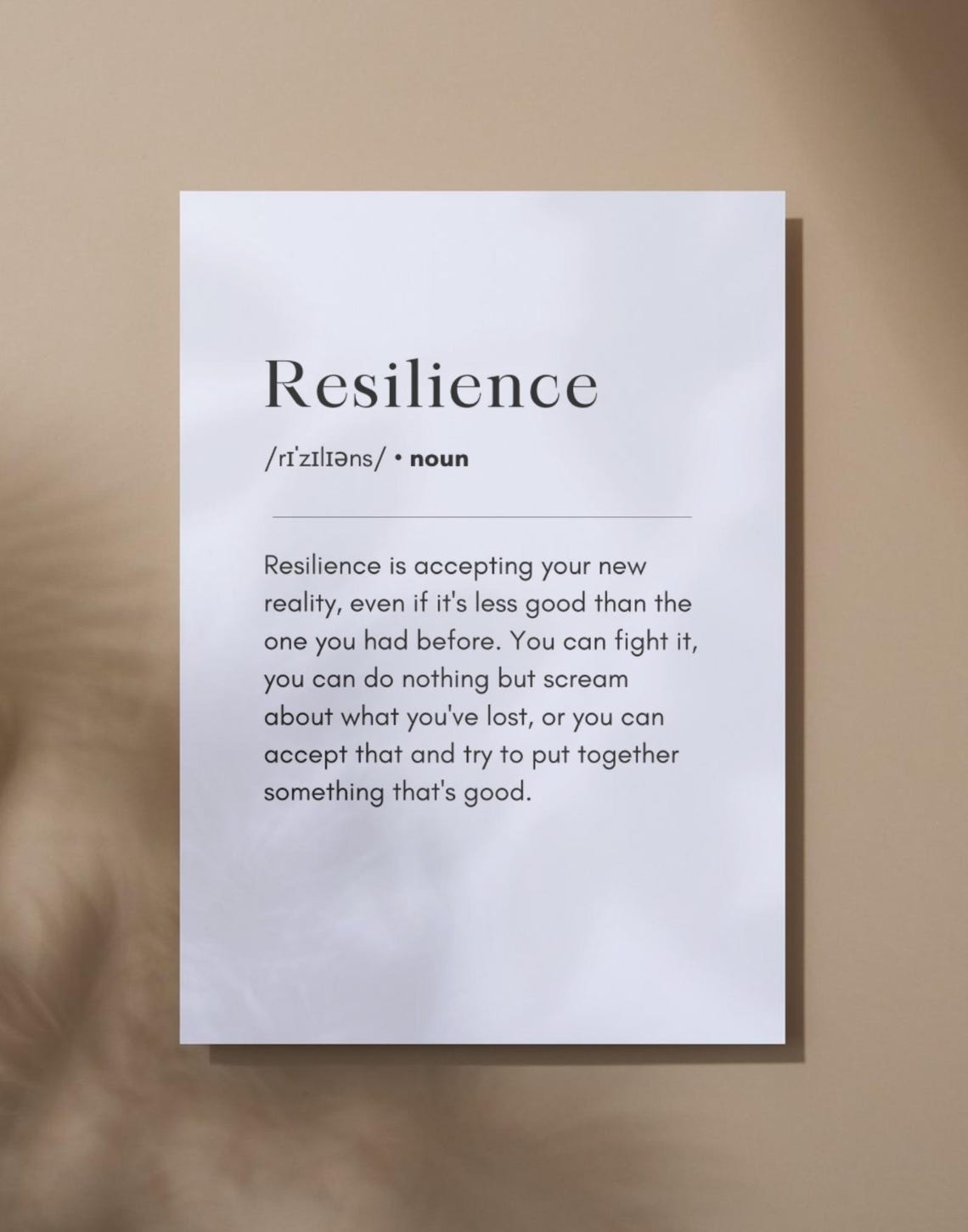 Resilience Definition Dictionary Style Inspirational Healing Poster - Image 2