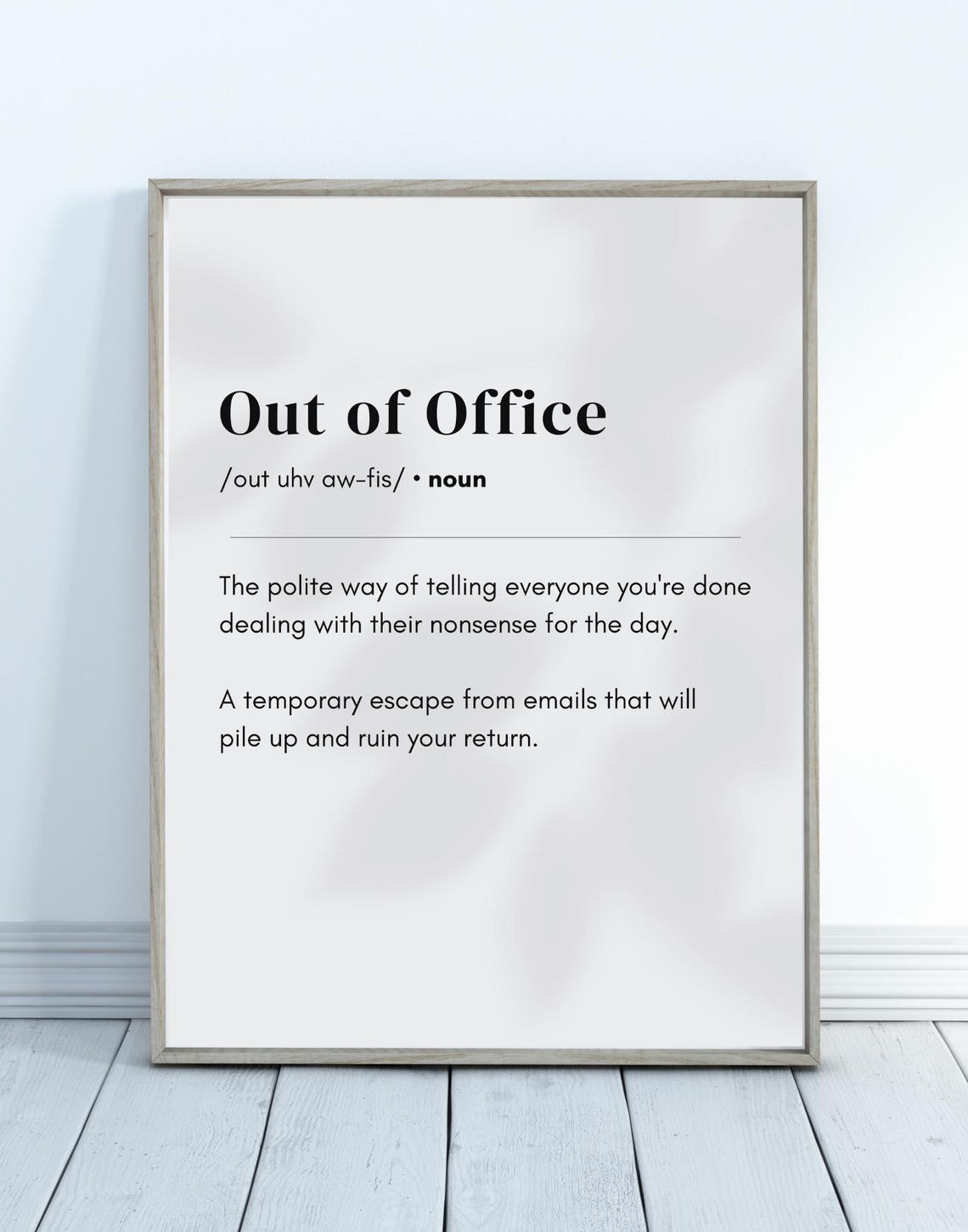 Out of Office Definition Dictionary Style Humorous Office Poster - Image 3