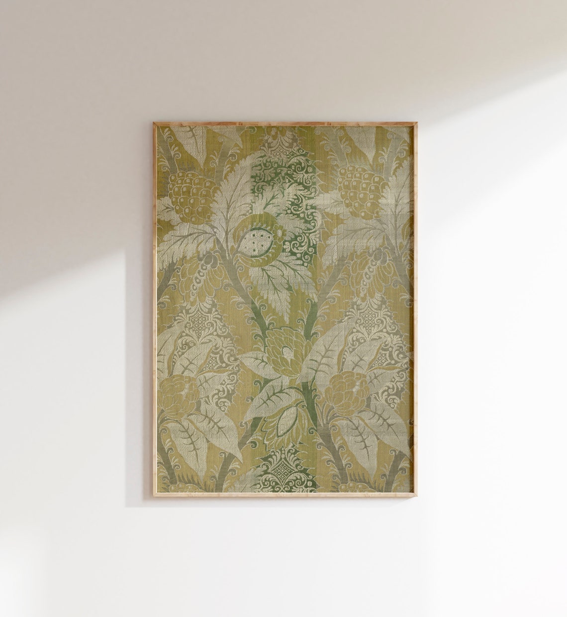 Vintage Green Floral Tapestry Art Print - Image 5