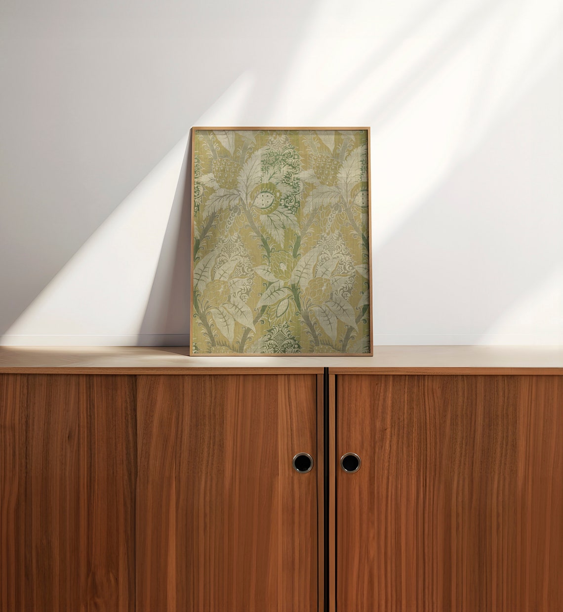 Vintage Green Floral Tapestry Art Print - Image 2