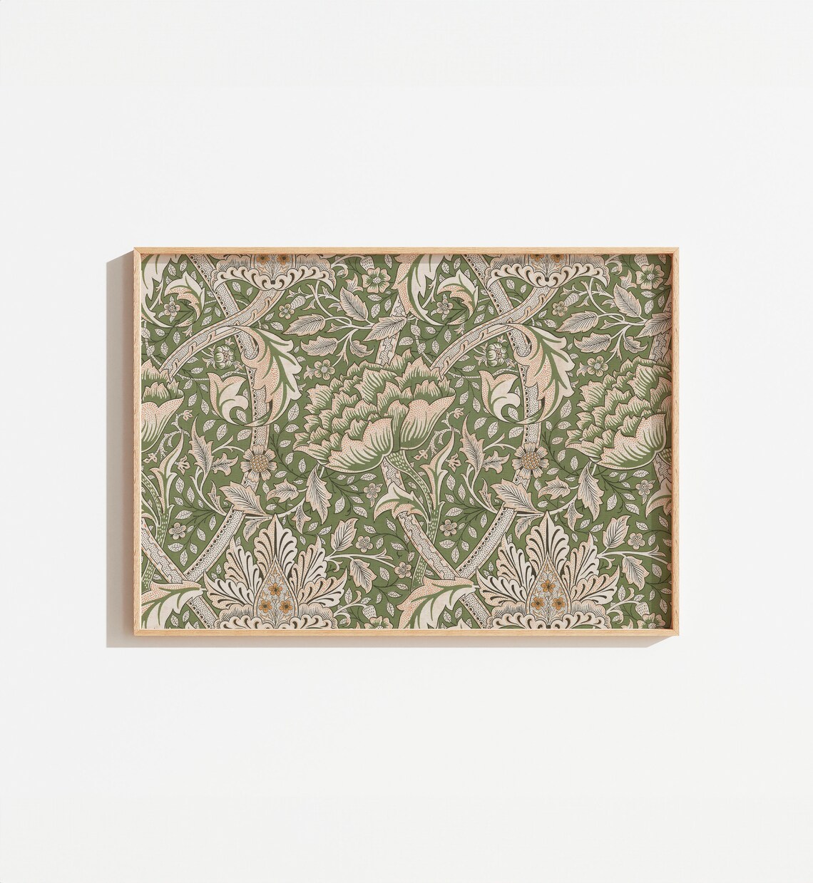 Vintage Sage Green Floral Tapestry Art Print
