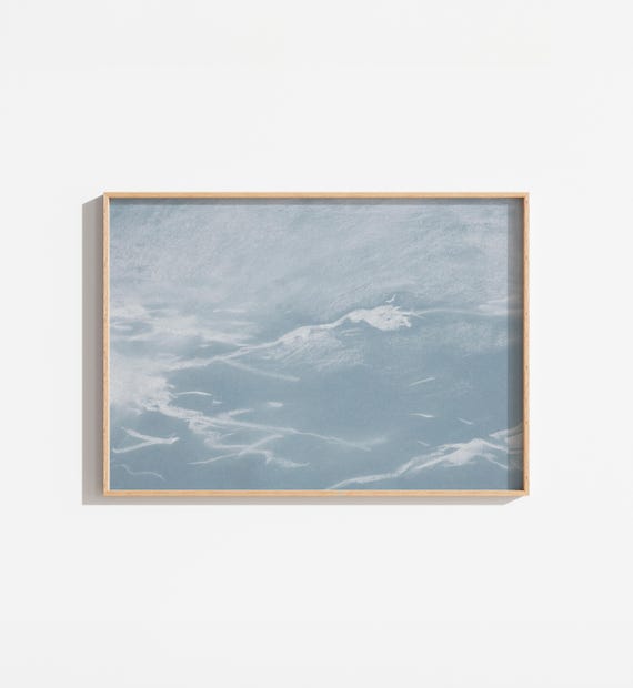 Vintage Blue Sky Painting, Art Print