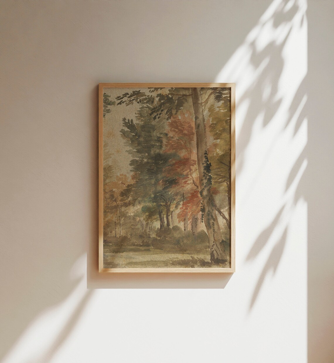 Vintage Tree Landscape Painting, Antique Fall Foliage - Image 3