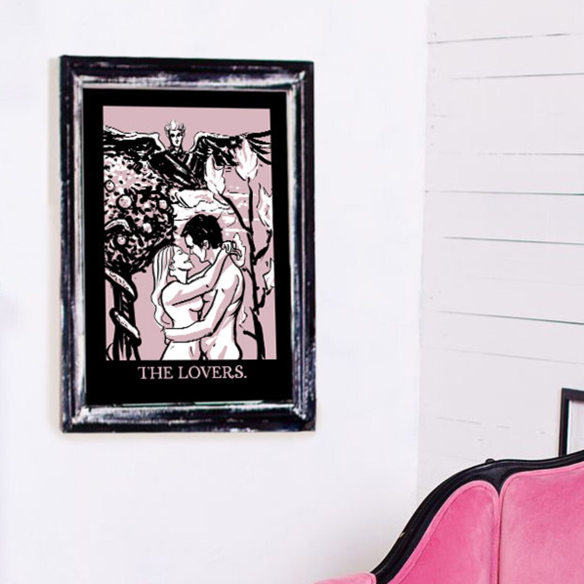 The Lovers Tarot, Goth Pastel Tarot Poster