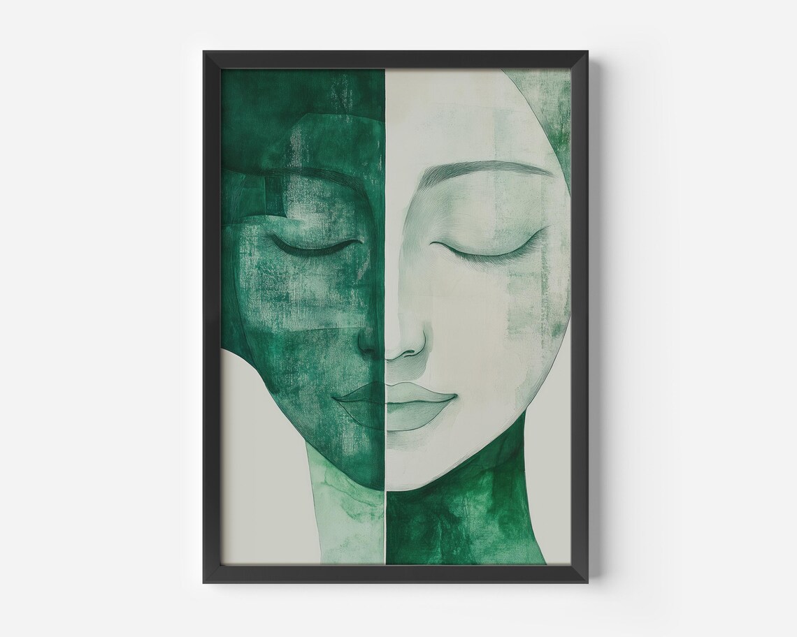 Abstract Green Decoration, Modern Meditative Poster