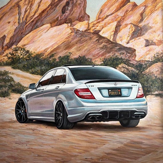 Custom Vehicle Portrait, Personalized Oil Painting Art Print