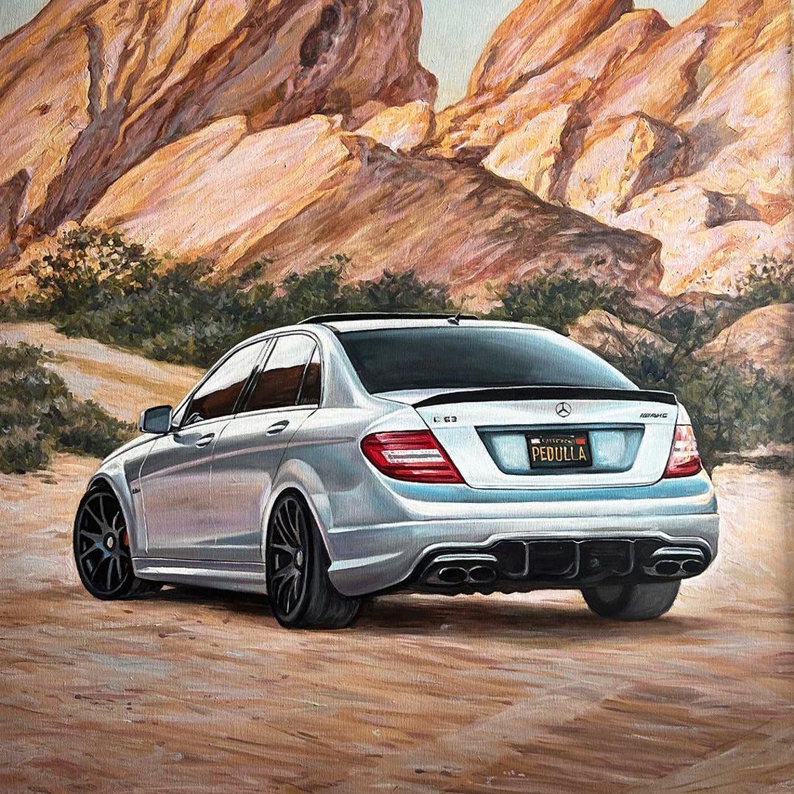Custom Vehicle Portrait, Personalized Oil Painting Art Print