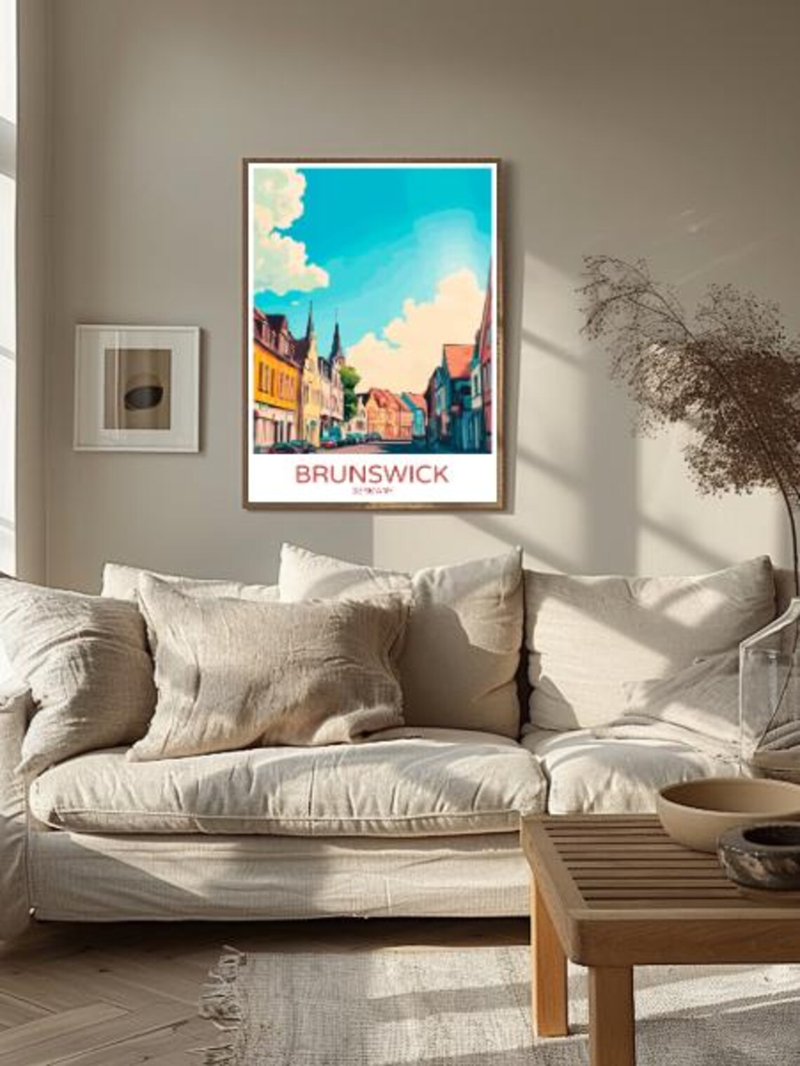 Brunswick Germany Sunny Colorful Historic Old Town Street Poster - Image 2