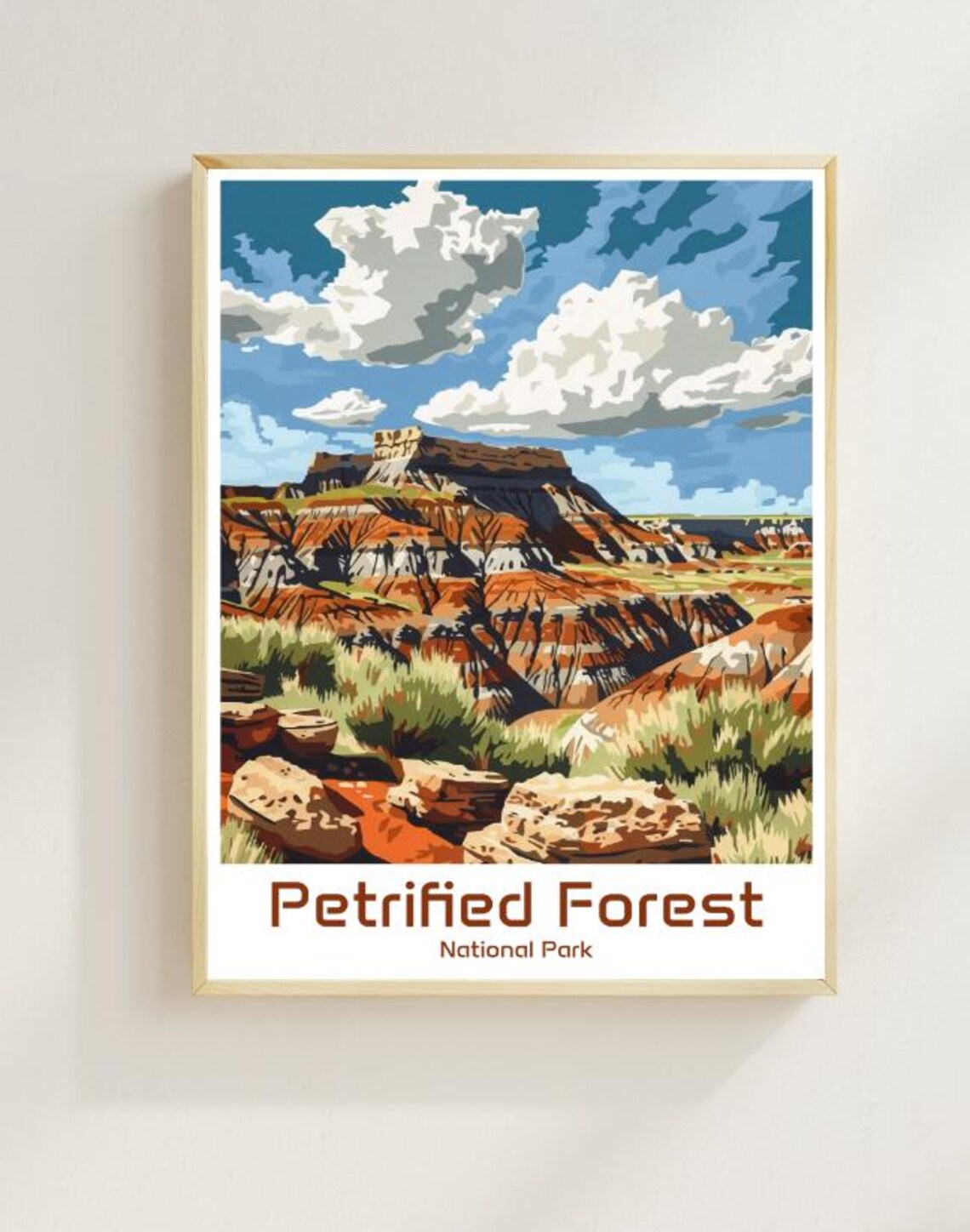 Petrified Forest National Park Desert Badlands Travel Poster
