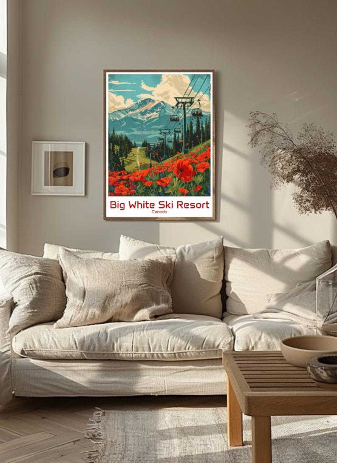 Big White Ski Resort Wildflowers Chairlift Canada Mountain Poster - Image 3