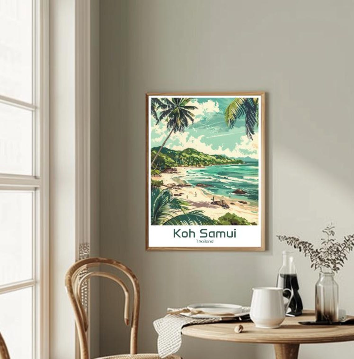 Koh Samui Thailand Beach Palms Tropical Island Decor Art Print - Image 2
