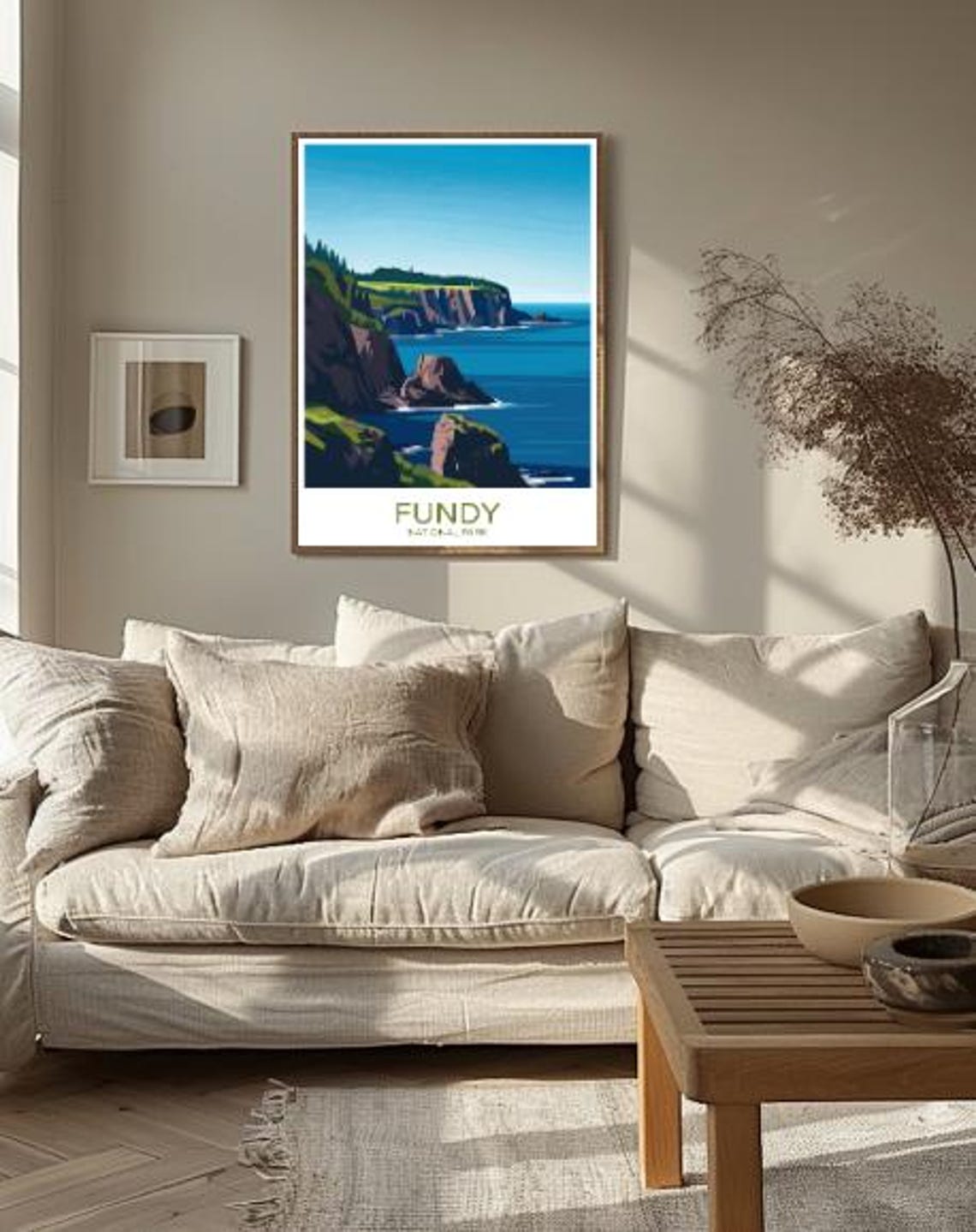 Fundy National Park Rugged Cliffs Above Deep Blue Water Travel Poster - Image 2